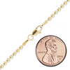 Finished Round Bead Necklace in 18K Yellow Gold (1.20 mm - 2.50 mm)