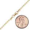 Finished Round Bead Necklace in 18K Yellow Gold (1.20 mm - 2.50 mm)
