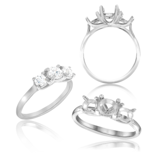 Round Lucida 4 Prong with Side Stones