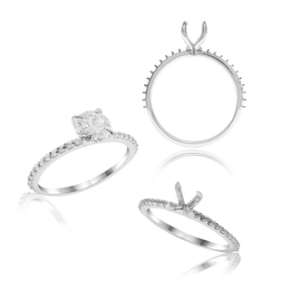 Round 4 Prong Zinnia with Side Stones Solitaire