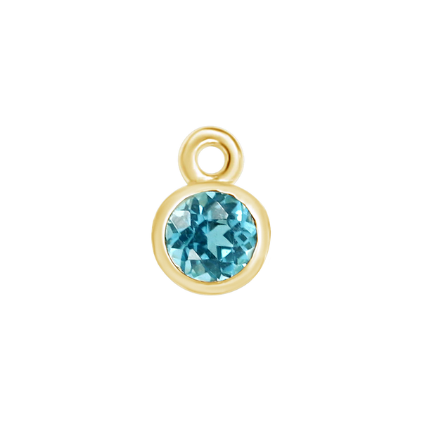 Diamond or Gemstone Bezel Drop Charm in 14K Yellow Gold