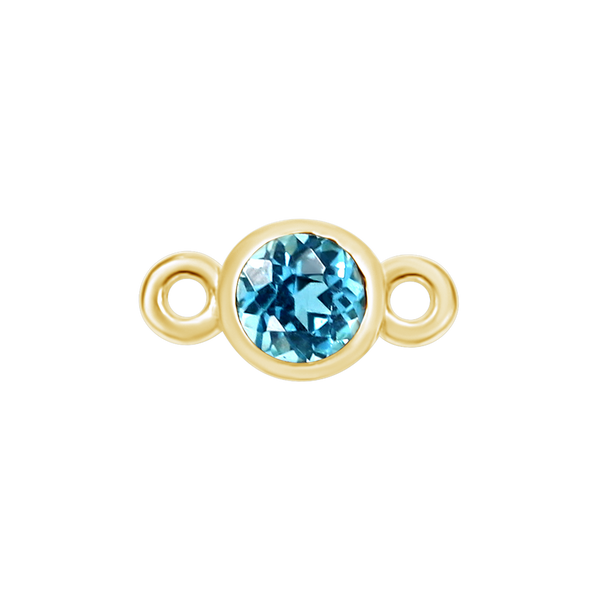Diamond or Gemstone Bezel Bracelet/Necklace Charm in 14K Yellow Gold