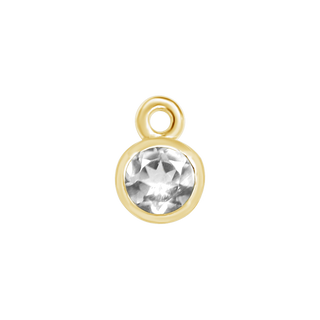 Diamond or Gemstone Bezel Drop Charm in 14K Yellow Gold