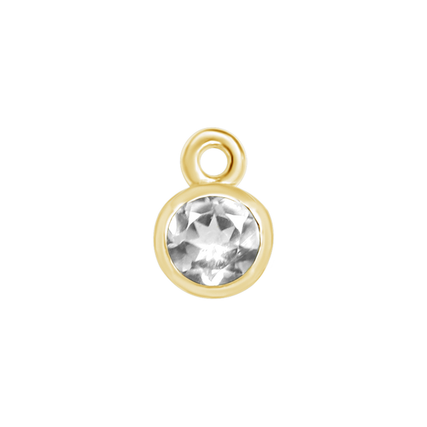 Diamond or Gemstone Bezel Drop Charm in 14K Yellow Gold