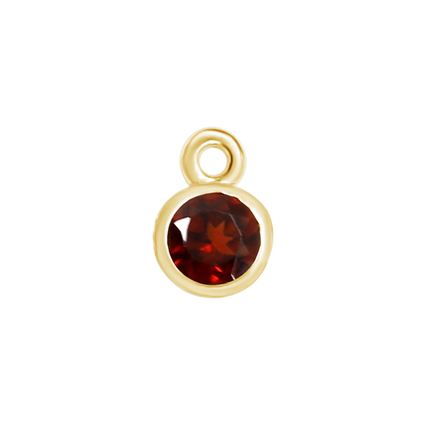 Diamond or Gemstone Bezel Drop Charm in 14K Yellow Gold