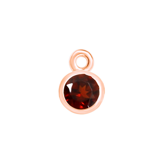 Diamond or Gemstone Bezel Drop Charm in 14K Pink Gold