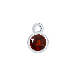 Diamond or Gemstone Bezel Drop Charm in 14K White Gold