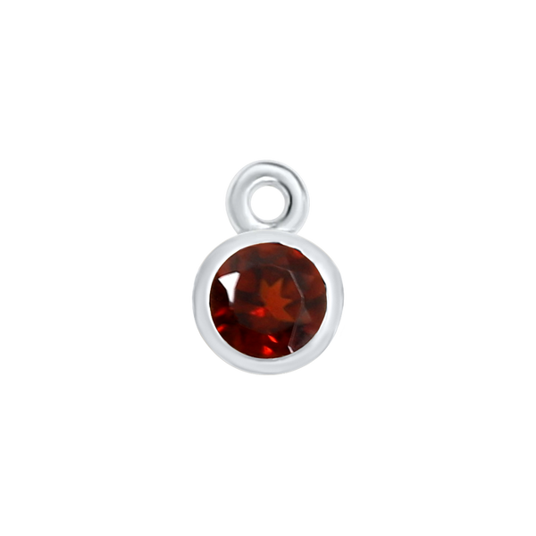 Diamond or Gemstone Bezel Drop Charm in 14K White Gold