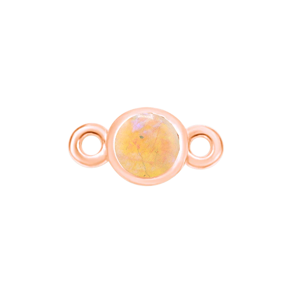 Diamond or Gemstone Bezel Bracelet/Necklace Charm in 14K Pink Gold