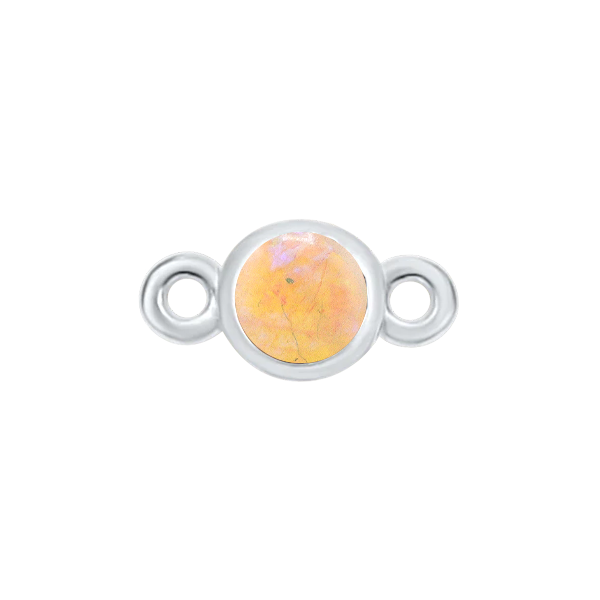 Diamond or Gemstone Bezel Bracelet/Necklace Charm in 14K White Gold