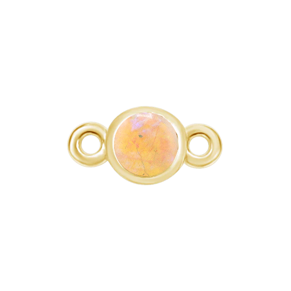 Diamond or Gemstone Bezel Bracelet/Necklace Charm in 14K Yellow Gold