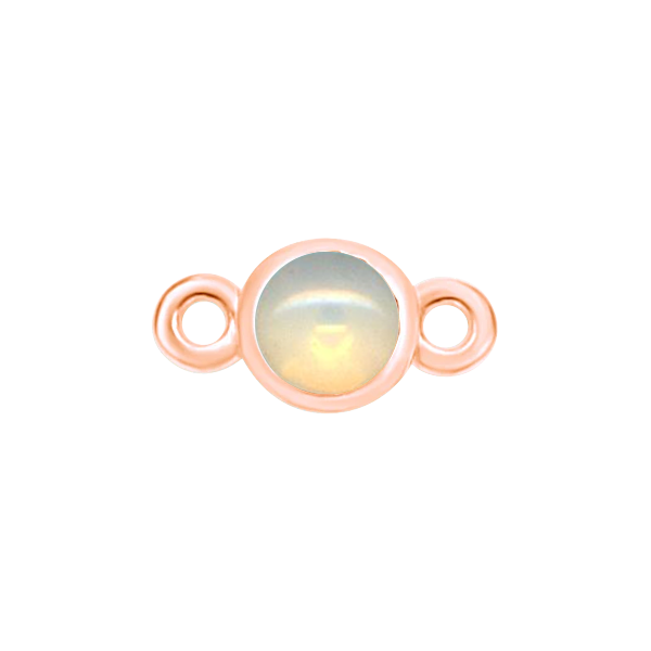 Diamond or Gemstone Bezel Bracelet/Necklace Charm in 14K Pink Gold