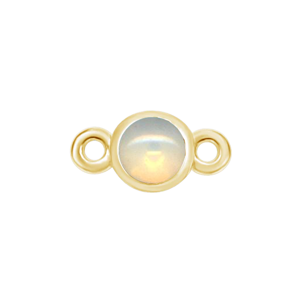 Diamond or Gemstone Bezel Bracelet/Necklace Charm in 14K Yellow Gold