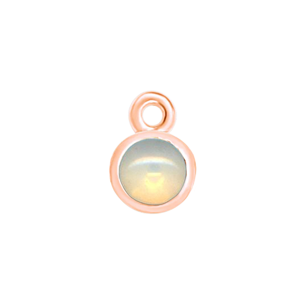 Diamond or Gemstone Bezel Drop Charm in 14K Pink Gold