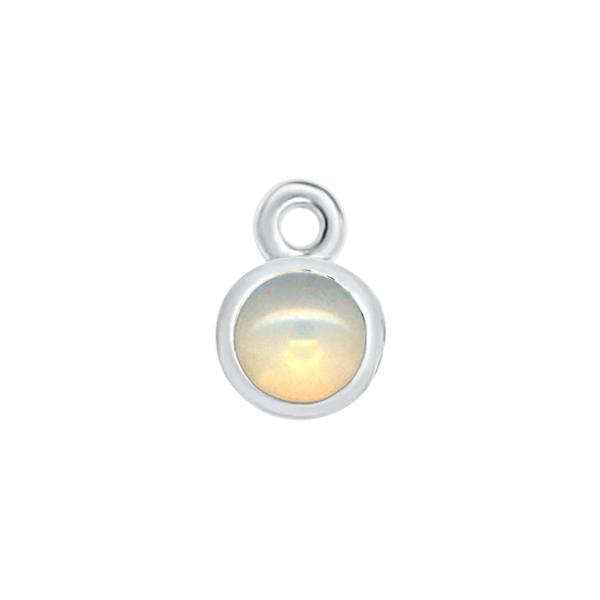 Diamond or Gemstone Bezel Drop Charm in 14K White Gold
