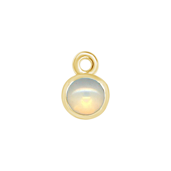 Diamond or Gemstone Bezel Drop Charm in 14K Yellow Gold