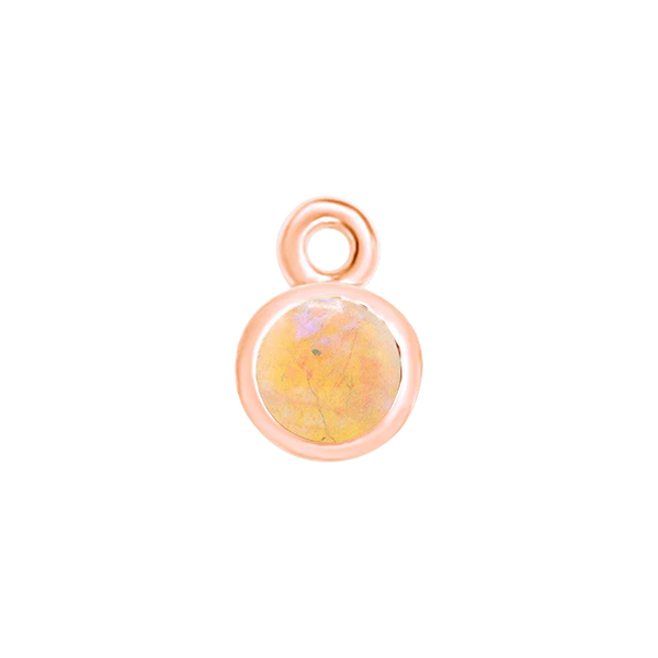 Diamond or Gemstone Bezel Drop Charm in 14K Pink Gold