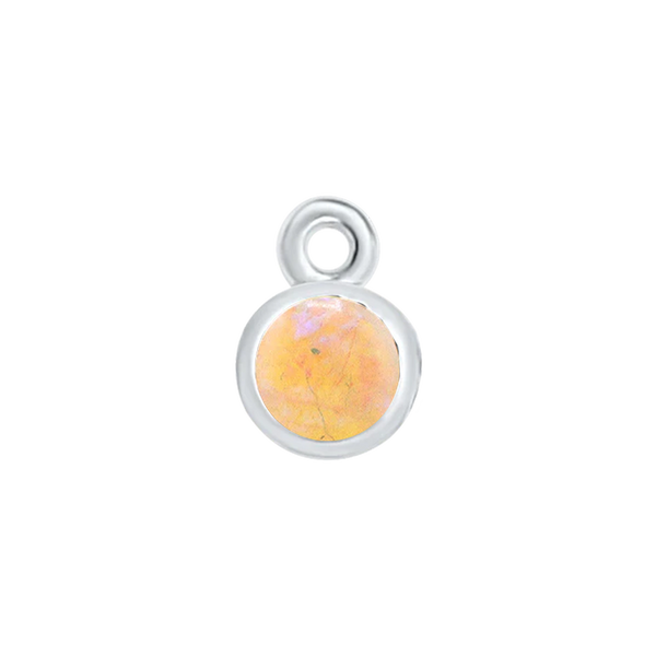 Diamond or Gemstone Bezel Drop Charm in 14K White Gold