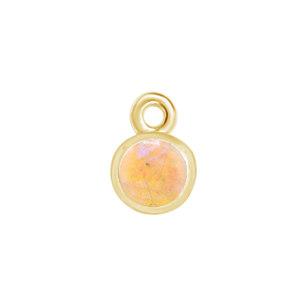 Diamond or Gemstone Bezel Drop Charm in 14K Yellow Gold