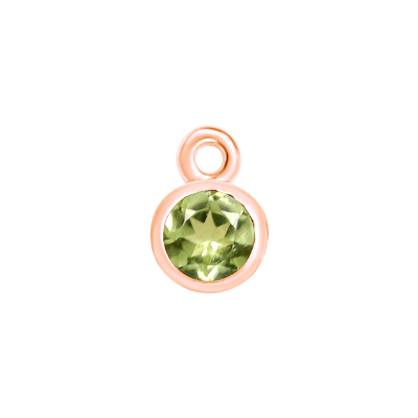 Diamond or Gemstone Bezel Drop Charm in 14K Pink Gold