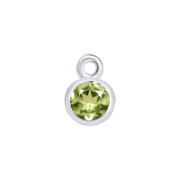 Diamond or Gemstone Bezel Drop Charm in 14K White Gold