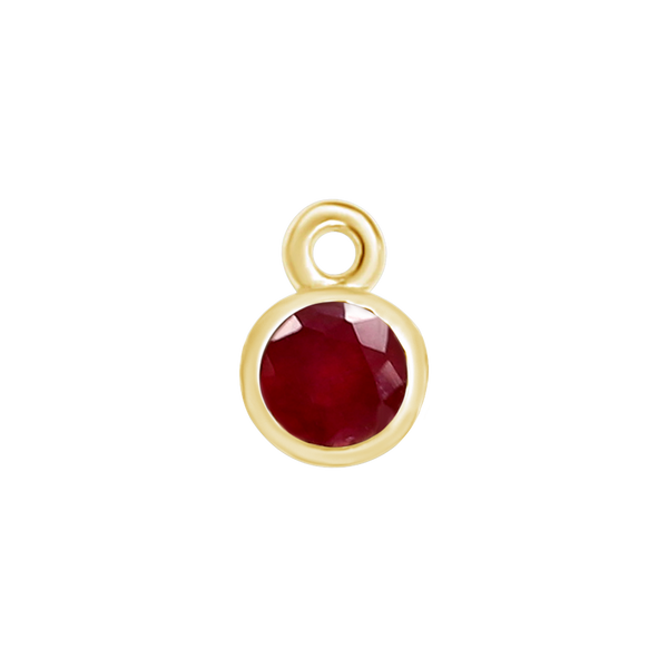 Diamond or Gemstone Bezel Drop Charm in 14K Yellow Gold