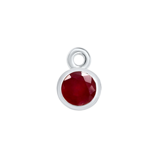 Diamond or Gemstone Bezel Drop Charm in 14K White Gold