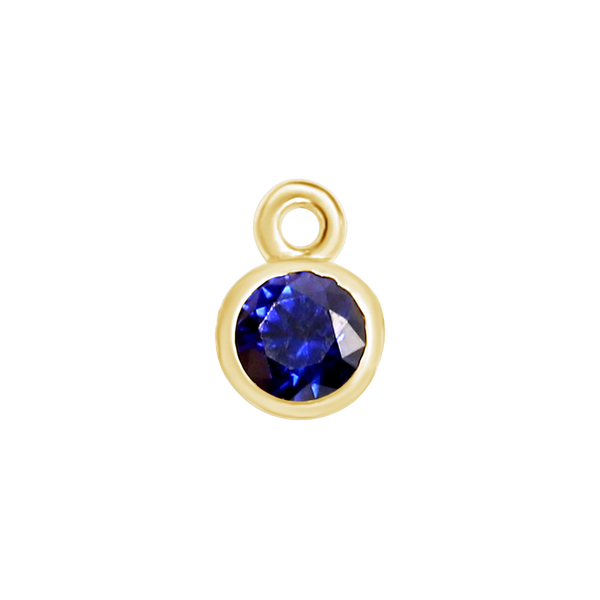 Diamond or Gemstone Bezel Drop Charm in 14K Yellow Gold