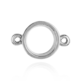 Round Tapered Bezel with Rings in Sterling Silver (2.50 mm - 6.50 mm)