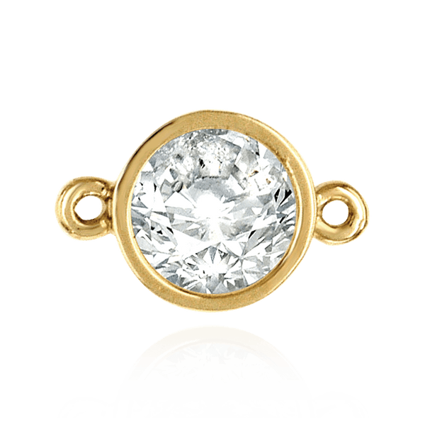 Round Tapered Bezel with Rings in 14K Gold (2.50 mm - 6.50 mm)