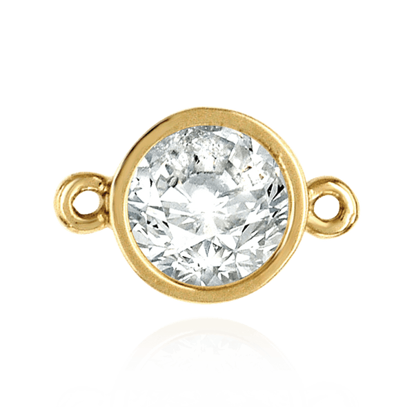Round Tapered Bezel with Rings in 14K Gold (2.00 mm - 6.50 mm)