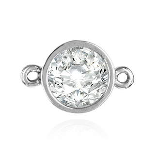 Round Tapered Bezel with Rings in Sterling Silver (2.50 mm - 6.50 mm)