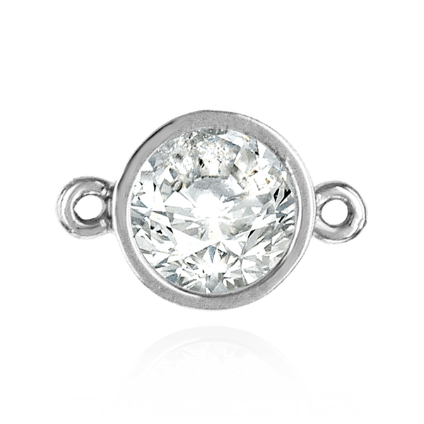 Round Tapered Bezel with Rings in Sterling Silver (2.50 mm - 6.50 mm)
