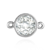 Round Tapered Bezel with Rings in Sterling Silver (2.50 mm - 6.50 mm)