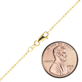 Finished Diamond Cut Round Bead Bracelet in 14K Yellow Gold (1.20 mm - 1.90 mm)