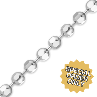 Special Order Only: Bulk / Spooled Diamond Cut Round Bead Chain in 14K Gold