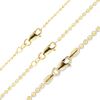 Finished Diamond Cut Round Bead Necklace in 18K Yellow Gold (1.20 mm - 1.90 mm)