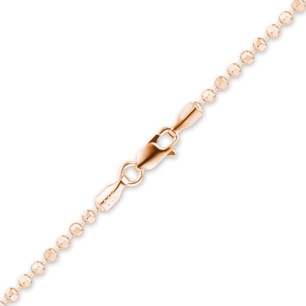 Finished Diamond Cut Round Bead Bracelet in 14K Pink Gold (1.20 mm - 1.50 mm)