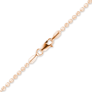 Finished Diamond Cut Round Bead Necklace in 14K Pink Gold (1.20 mm - 1.50 mm)