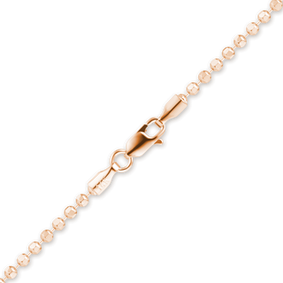 Finished Diamond Cut Round Bead Bracelet in 14K Pink Gold (1.20 mm - 1.50 mm)