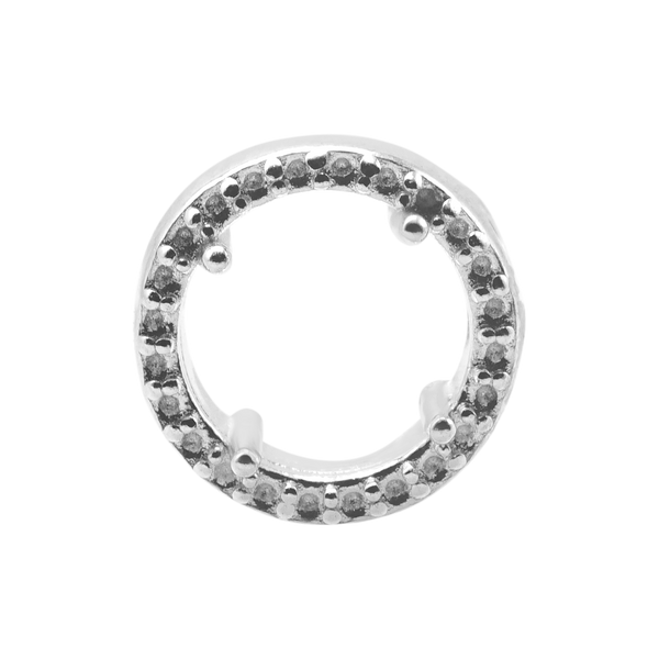 Round Four Prong Halo Slider in Sterling Silver (3.40 mm - 6.50 mm)