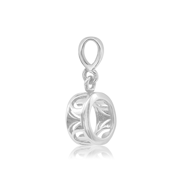 Round Back-Set Bezel Pendant in Sterling Silver (5.00 mm - 8.00 mm)