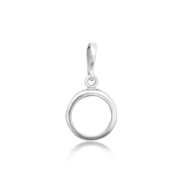 Round Back-Set Bezel Pendant in Sterling Silver (5.00 mm - 8.00 mm)