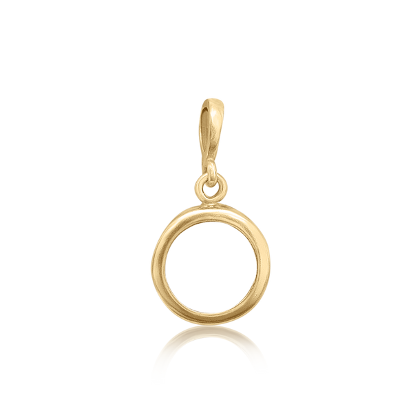 Round Back-Set Bezel Pendant in 14K Gold (5.00 mm - 8.00 mm)