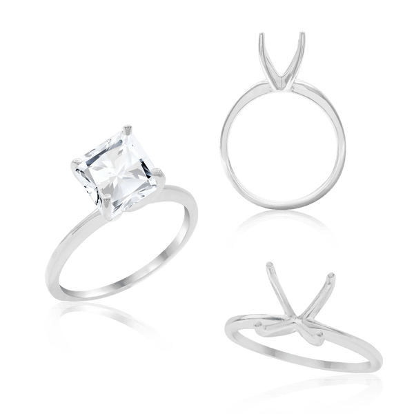 Princess Shape 4 Prong Light High TIF Style Solitaire