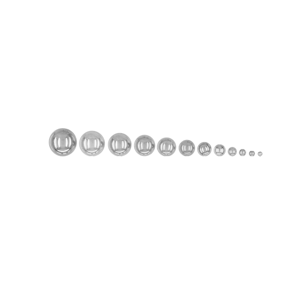 Plain Two Hole Round Beads in Sterling Silver (2 mm - 11 mm)