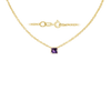 Diamond or Gemstone Square Bezel Charm in 14K Yellow Round Cable Necklace (16-18" Extension)