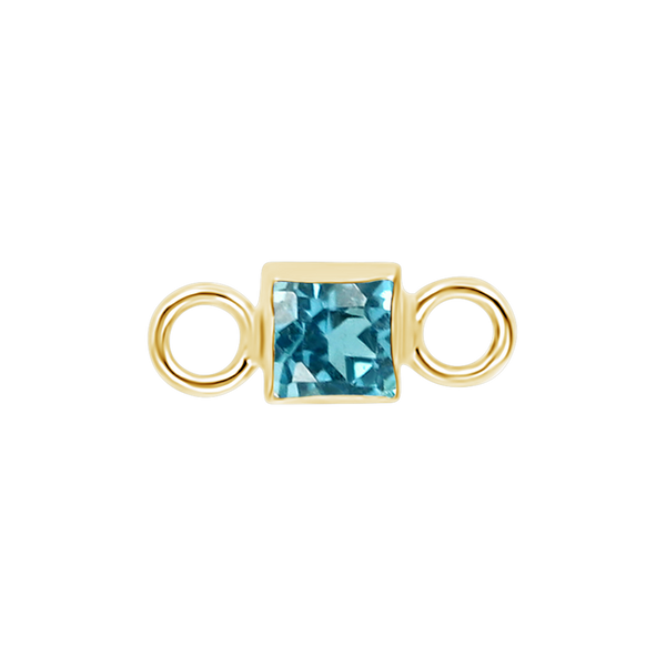 Diamond or Gemstone Square Bezel Bezel/Necklace Charm in 14K Yellow Gold