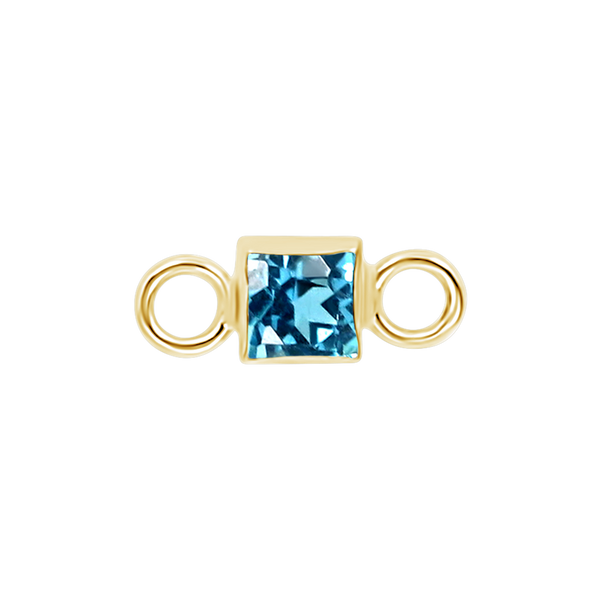 Diamond or Gemstone Square Bezel Bezel/Necklace Charm in 14K Yellow Gold