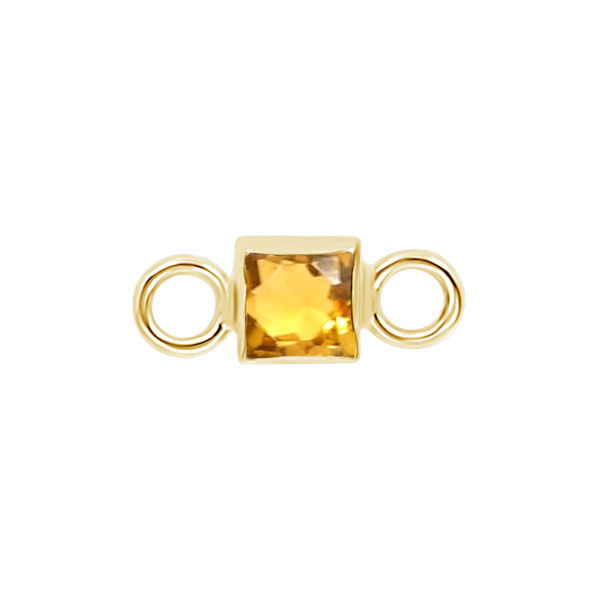 Diamond or Gemstone Square Bezel Bezel/Necklace Charm in 14K Yellow Gold